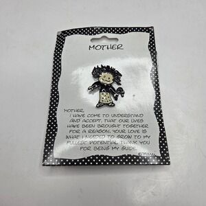 Marci Children of the Inner Light Mother Enamel Pin Vintage Gift Black Cream